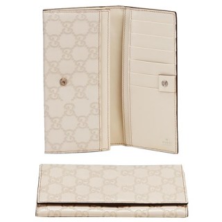 Blanc Gucci Continental Portefeuille Rabais Paris